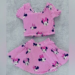 Wild rich kids - Minnie Mouse cropped t shirt and skirt set size 5/6